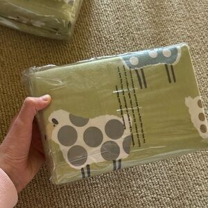 The Company Store Green Sheep Flannel pillowcases- standard